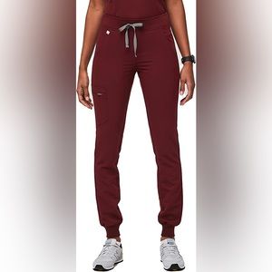 Figs Burgundy Zamora - Petite Jogger Scrub Pants - XS - Petite / Burgundy